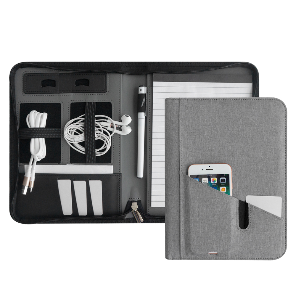 PU Leather Executive Pocket Folder Document Organizer Briefcase