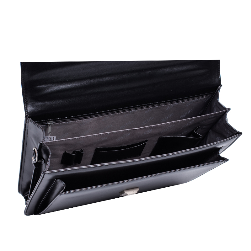 Classic Handmade Leather Attache Laptop Briefcase with Safe Lock