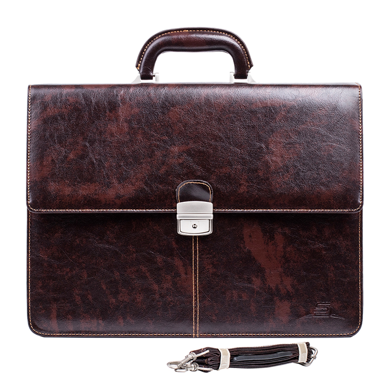 PU Leather Expandable Business Briefcase for Men
