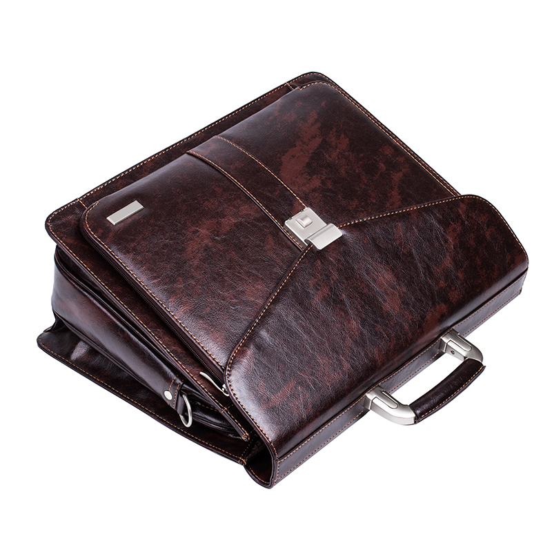 Wholesale Custom Logo Men's Vintage Leather Lawyer Briefcase for Laptops