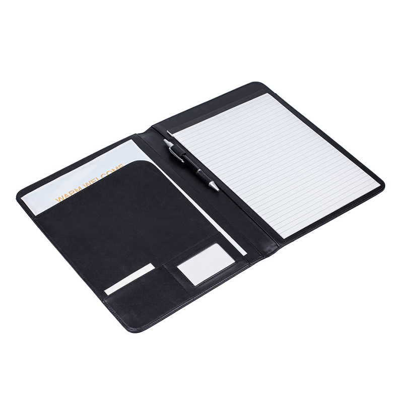 A5 Leather Padfolio Business Card Holder Resume Portfolio Folder
