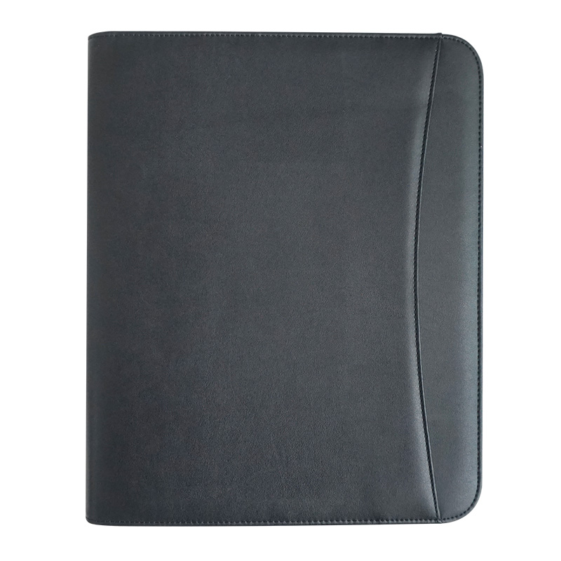 Stylish PU Leather Zippered Business Portfolio Document Folder