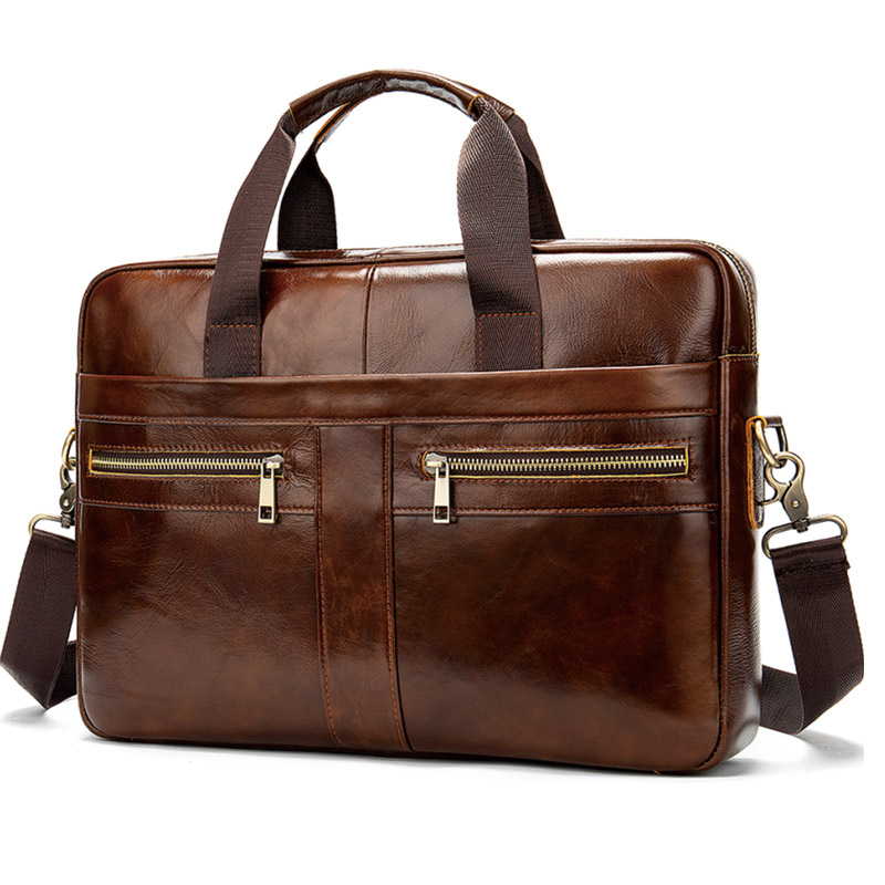 Men's Business Briefcase - Large PU Leather Attache Bag
