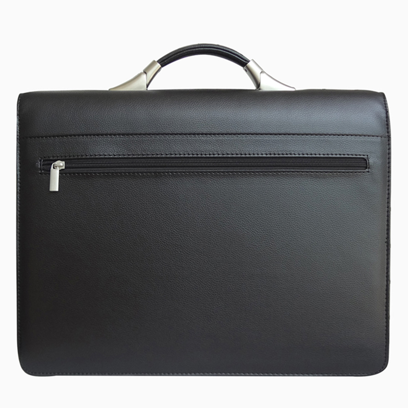 Soft PU Leather Laptop Briefcase Bag for Men with Flap Lock