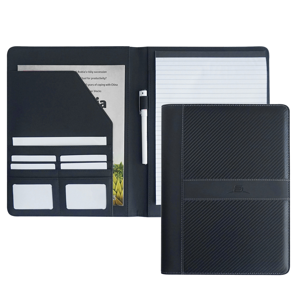 PU Leather Work Portfolio Organizer with Resume Notebook and Card Holder