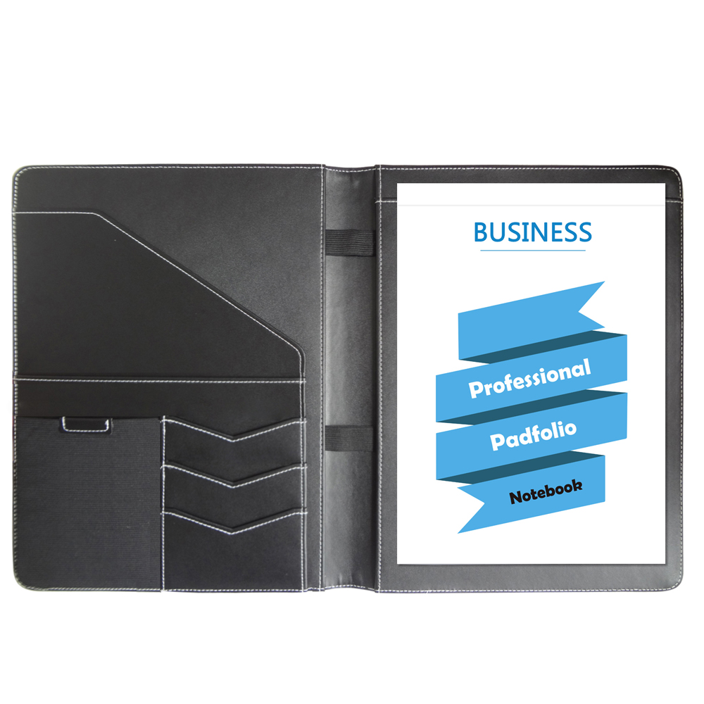 PU Leather Business Notebook Folder Padfolio Portfolio with Letter Size Writing Notepad