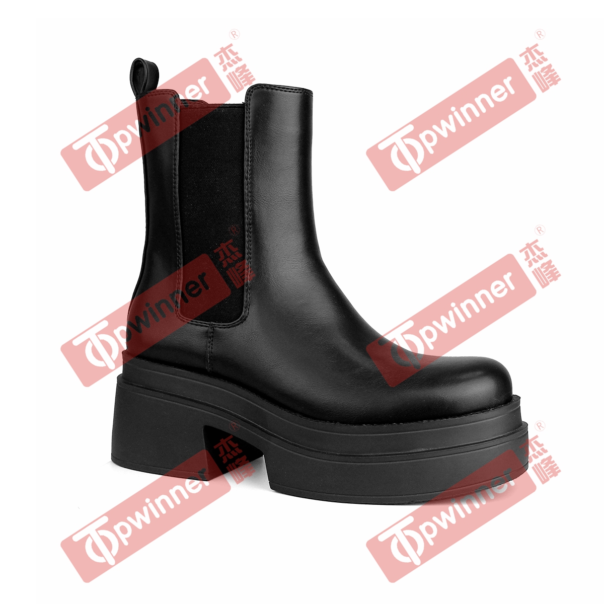 White elastic boots for ladies