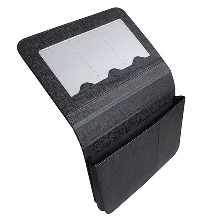 Black PU Leather Car Document Holder with Embossing Logo