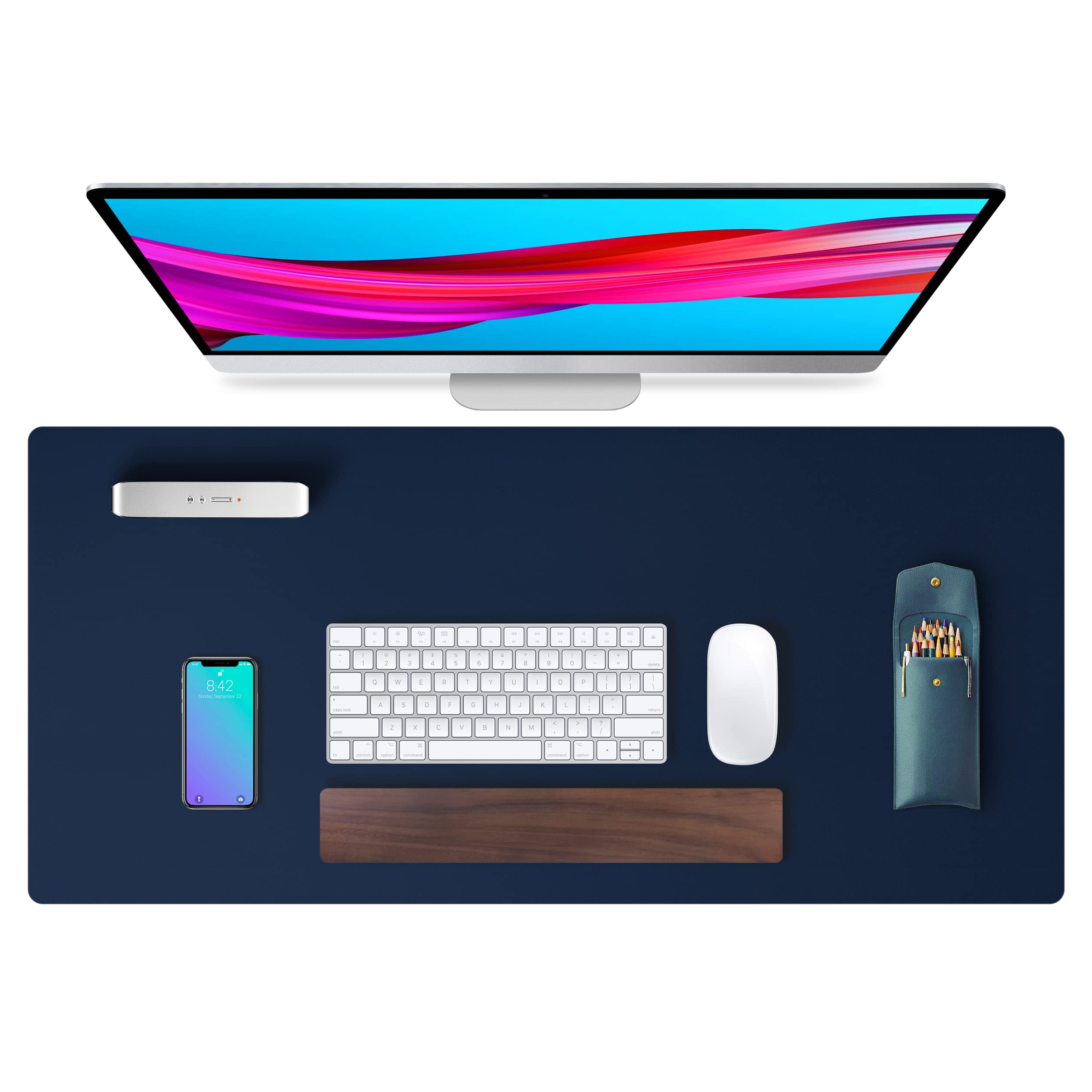 Large Vegan Leather Gaming Mouse Pad and Desk Mat