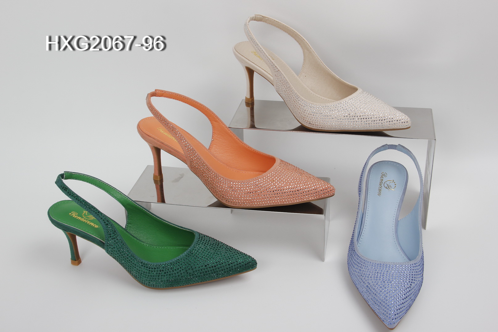 Women's Stiletto Heel Diamond Design Single Shoes