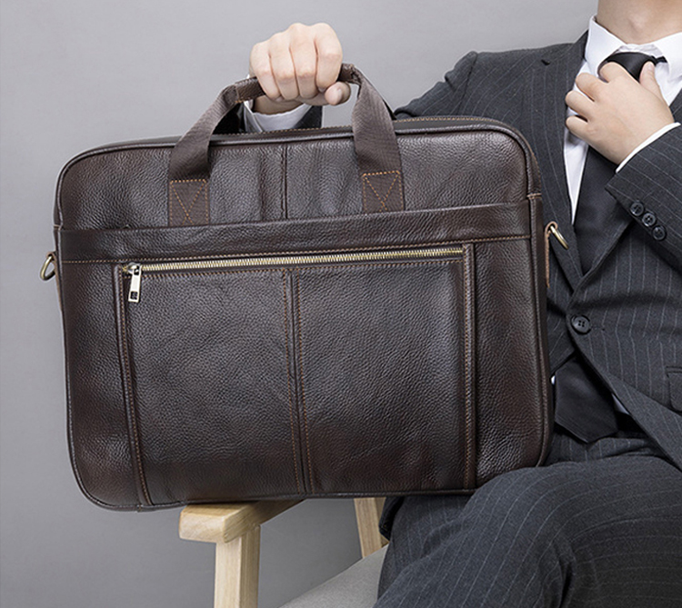 Vintage Genuine Leather Business Briefcase Laptop Messenger Bag