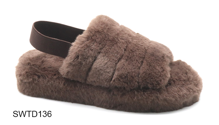 Indoor Plush Flat Slippers