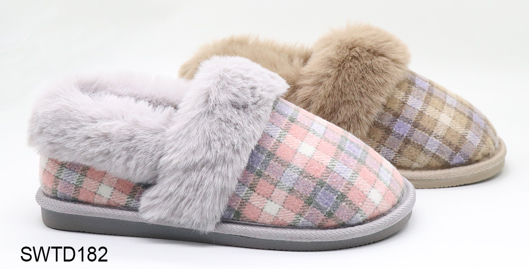 Indoor Plush Flat Slippers