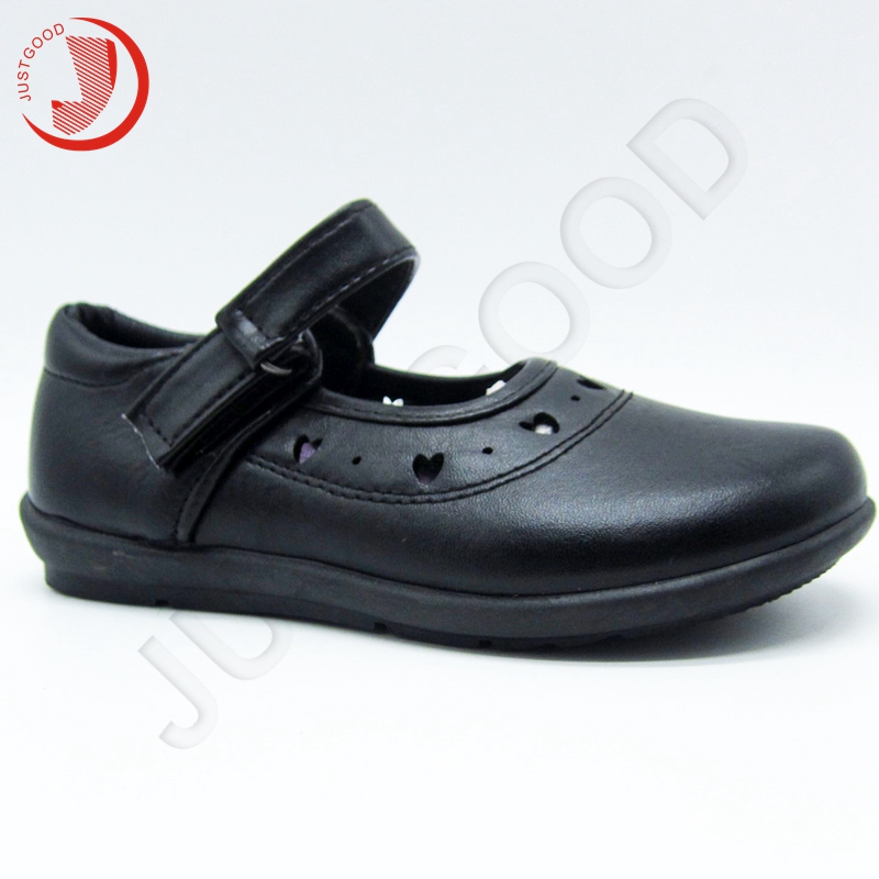 Girls Black PVC Sole School Shoes