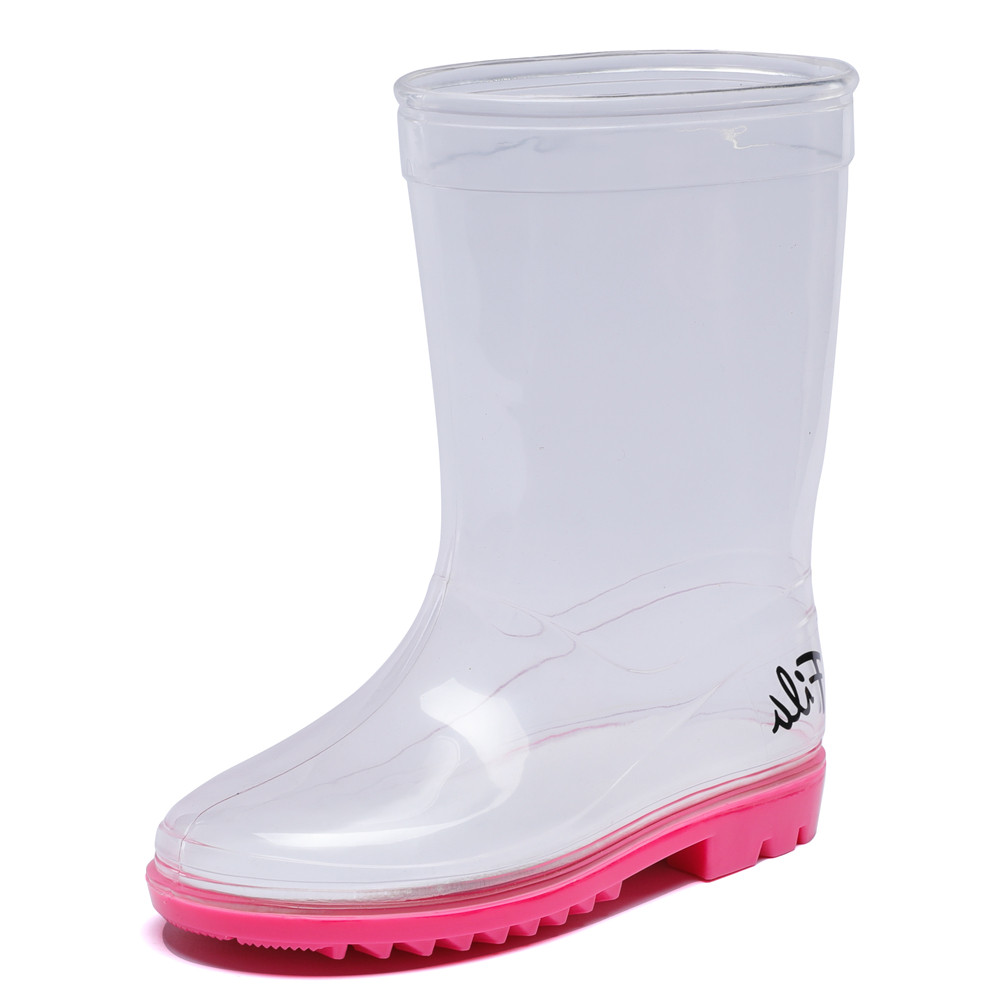 TONGPU Waterproof Transparent Rain Boots for Kids