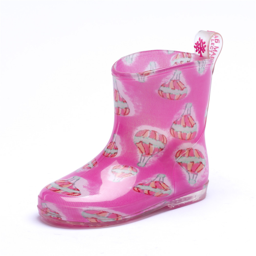 TONGPU Soft Waterproof Kid's Rain Boots with Back Loop