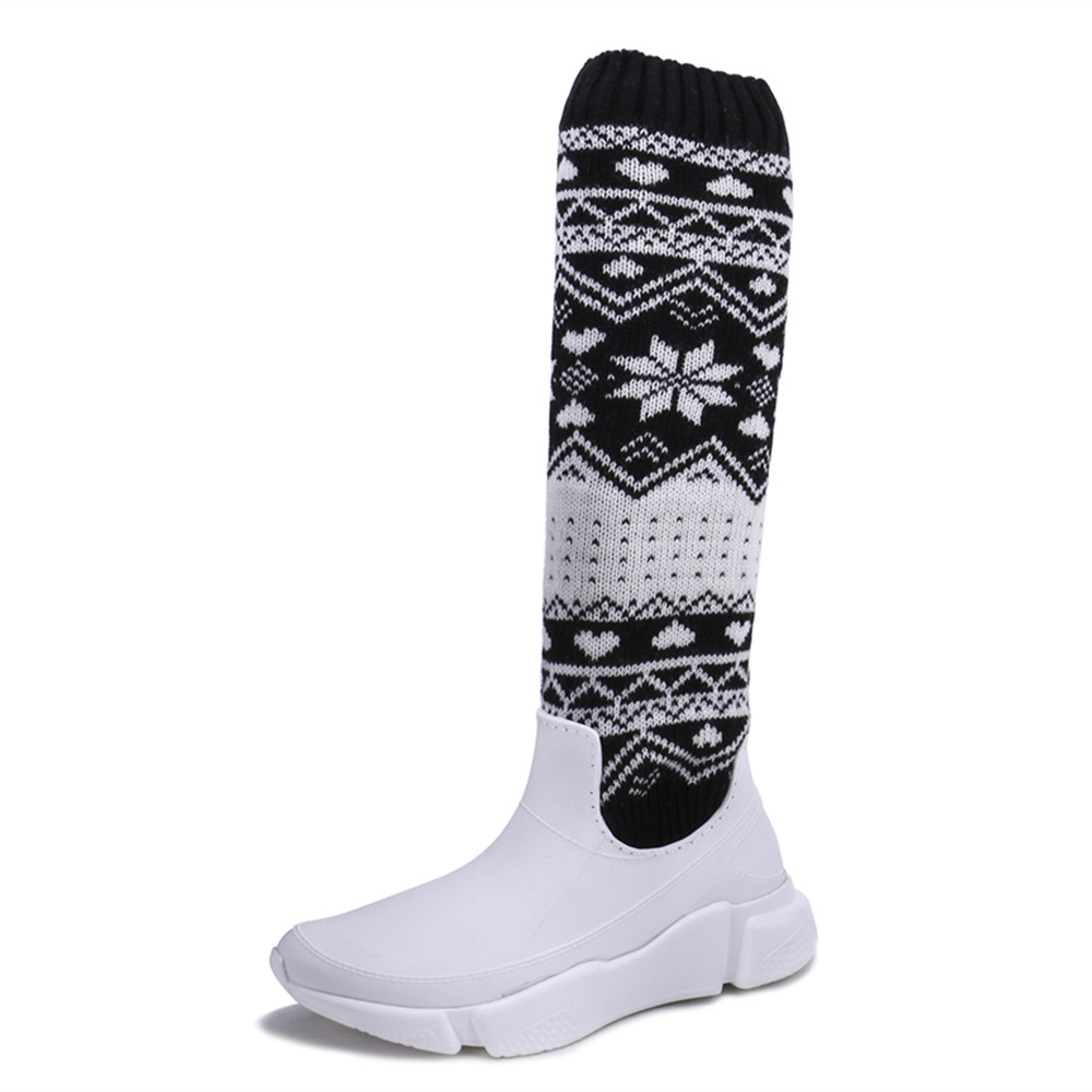 TONGPU Women's Waterproof Lightweight Rain Shoes with Long Sweater Details