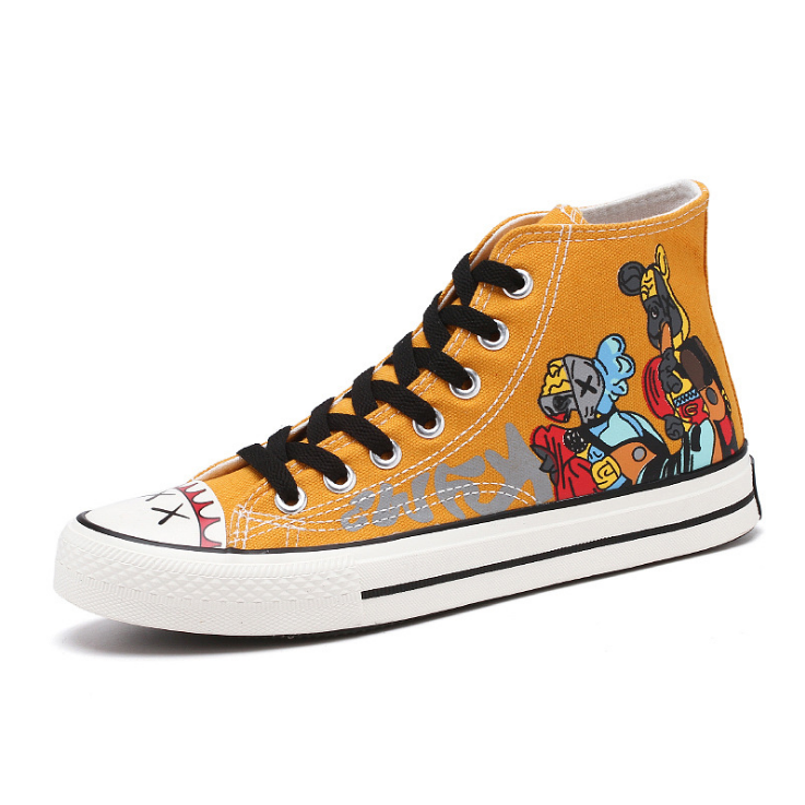 New Korean Fashion Graffiti Canvas High-Top Shoes