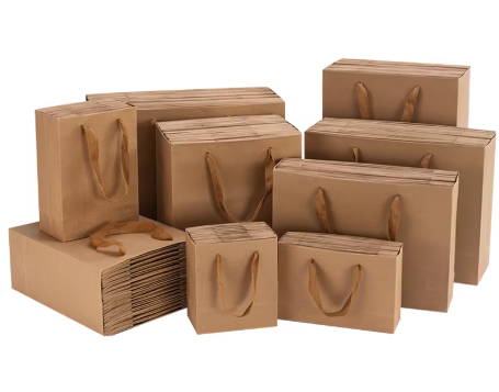 Customized Kraft Paper Shopping Bags for Clothing Stores