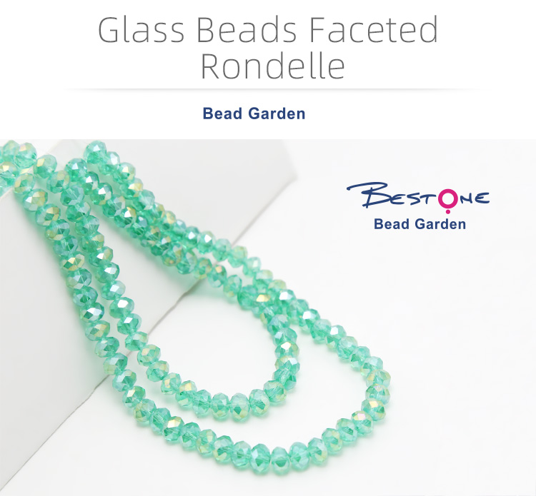 4x6mm Green AB Iris Faceted Rondelle Glass Beads for Jewelry Making