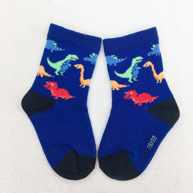 Baby socks with dinosaur jacquard