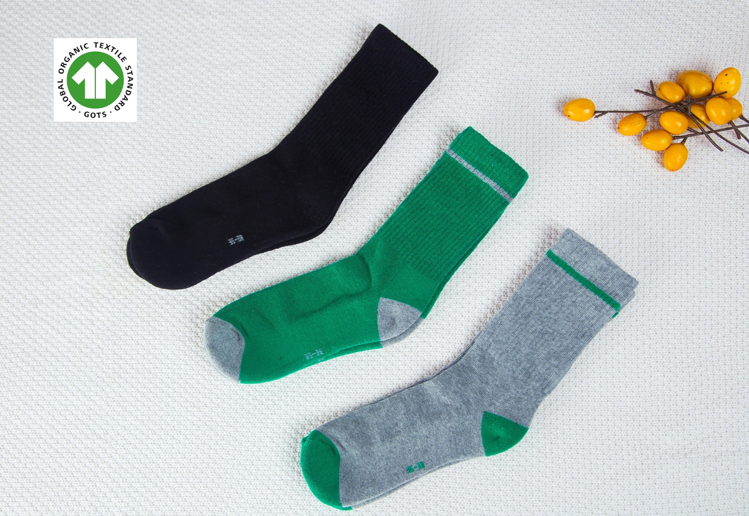 Boys' Organic Cotton Sport Socks with GOTS Certification
