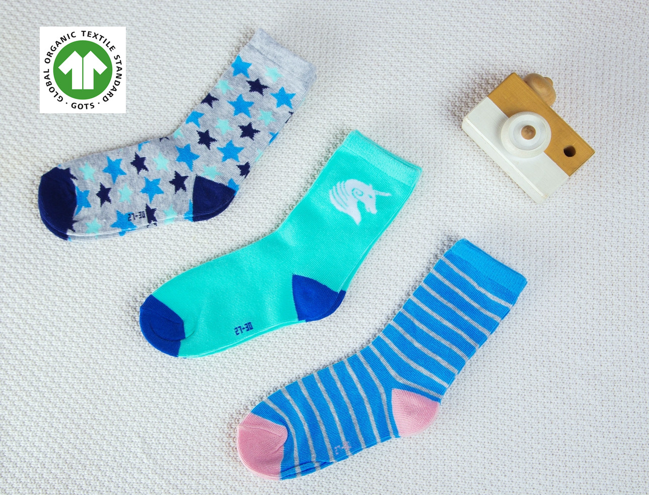 Boys' organic cotton socks with GOTS certification