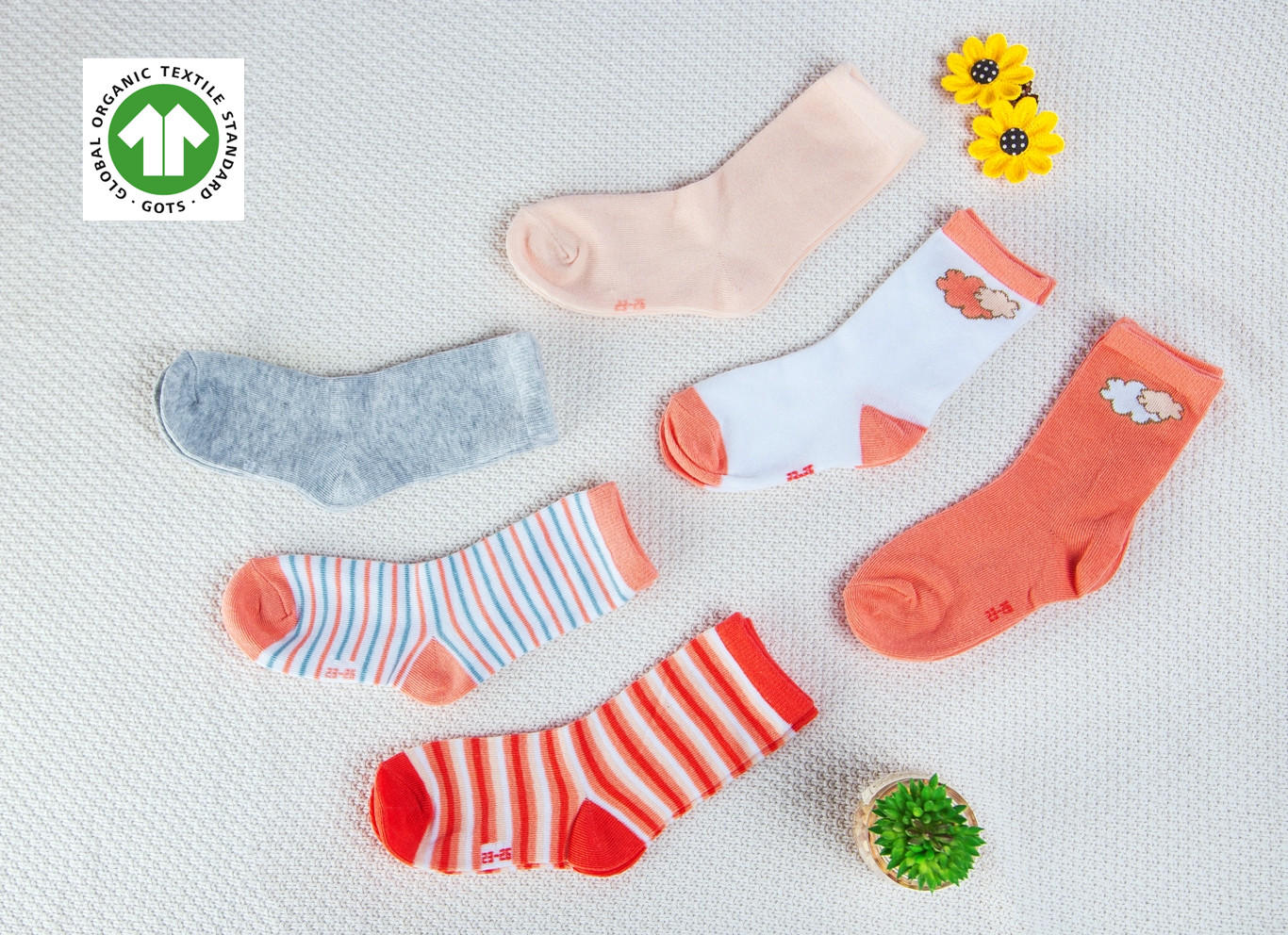Girls' Organic Cotton Socks with GOTS Certification