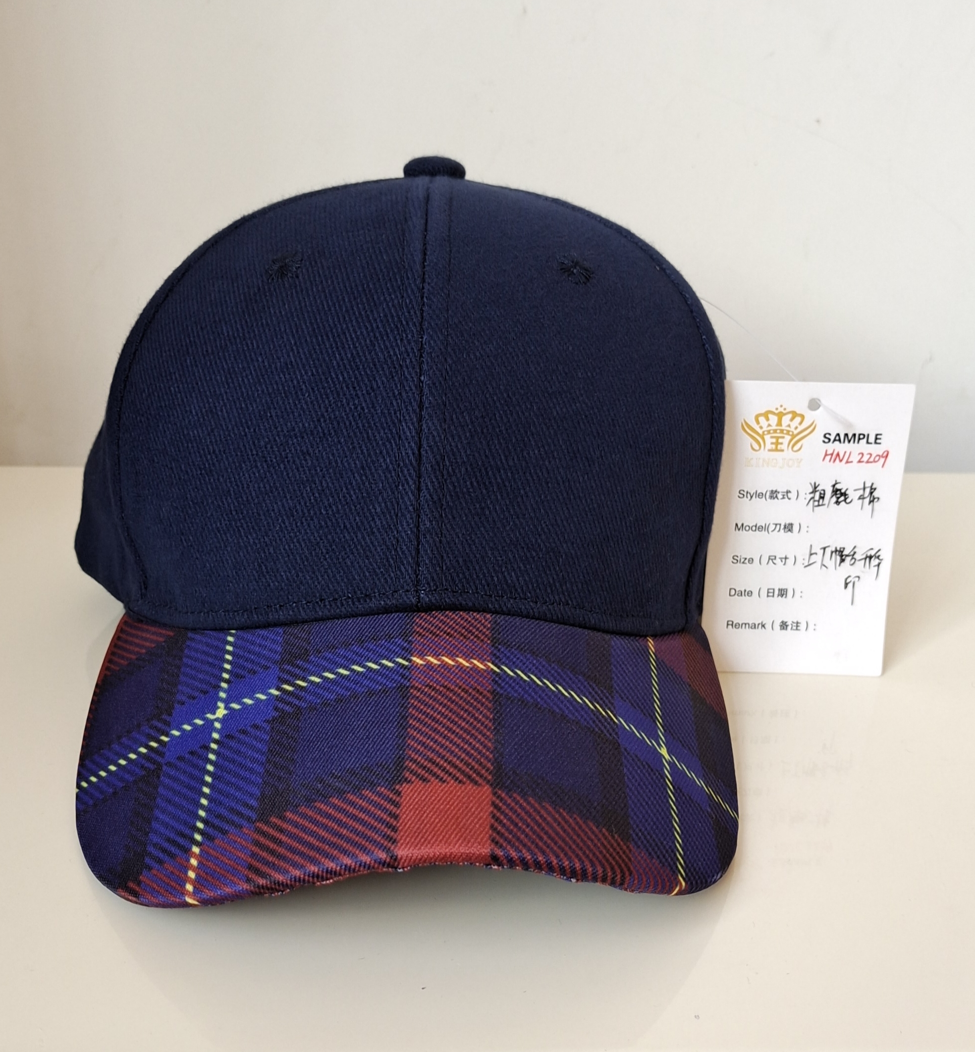 Fashion Casual Lady Snapback Cap with Sublimation Print Plaid Bill