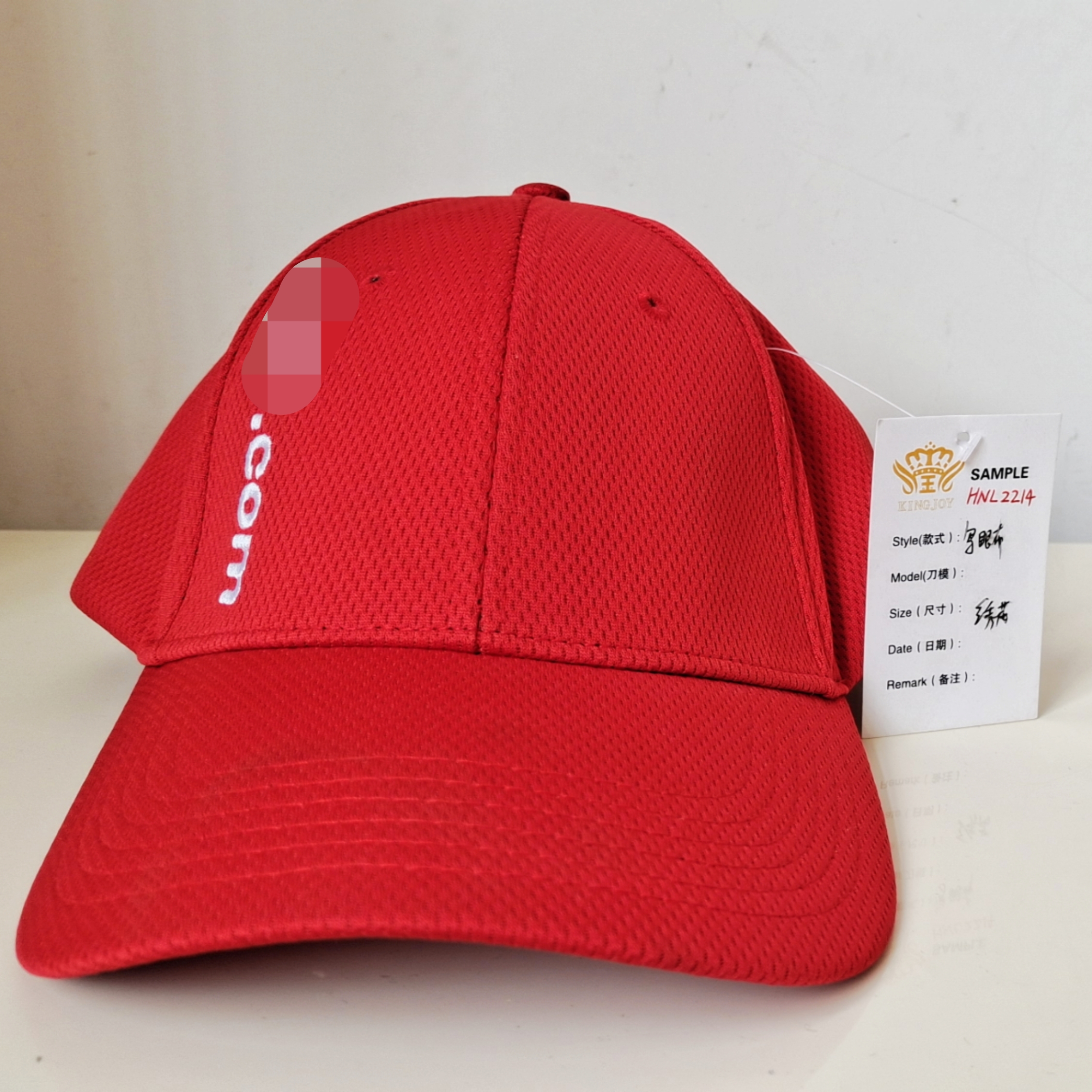 Red Baseball Cap with Mesh and Snapback Closure