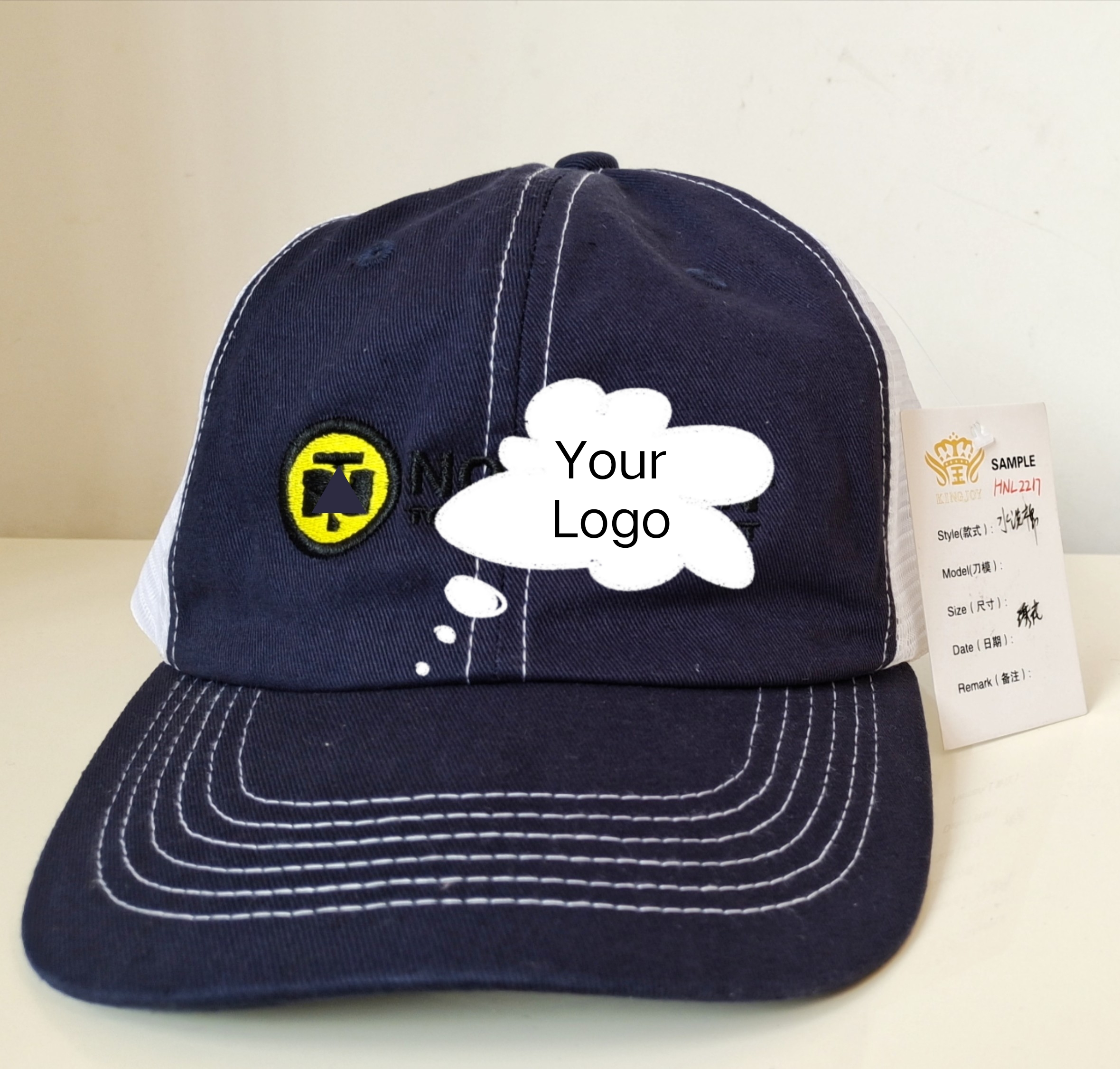 Bio-washed Cotton Twill Trucker Baseball Cap with Mesh Back