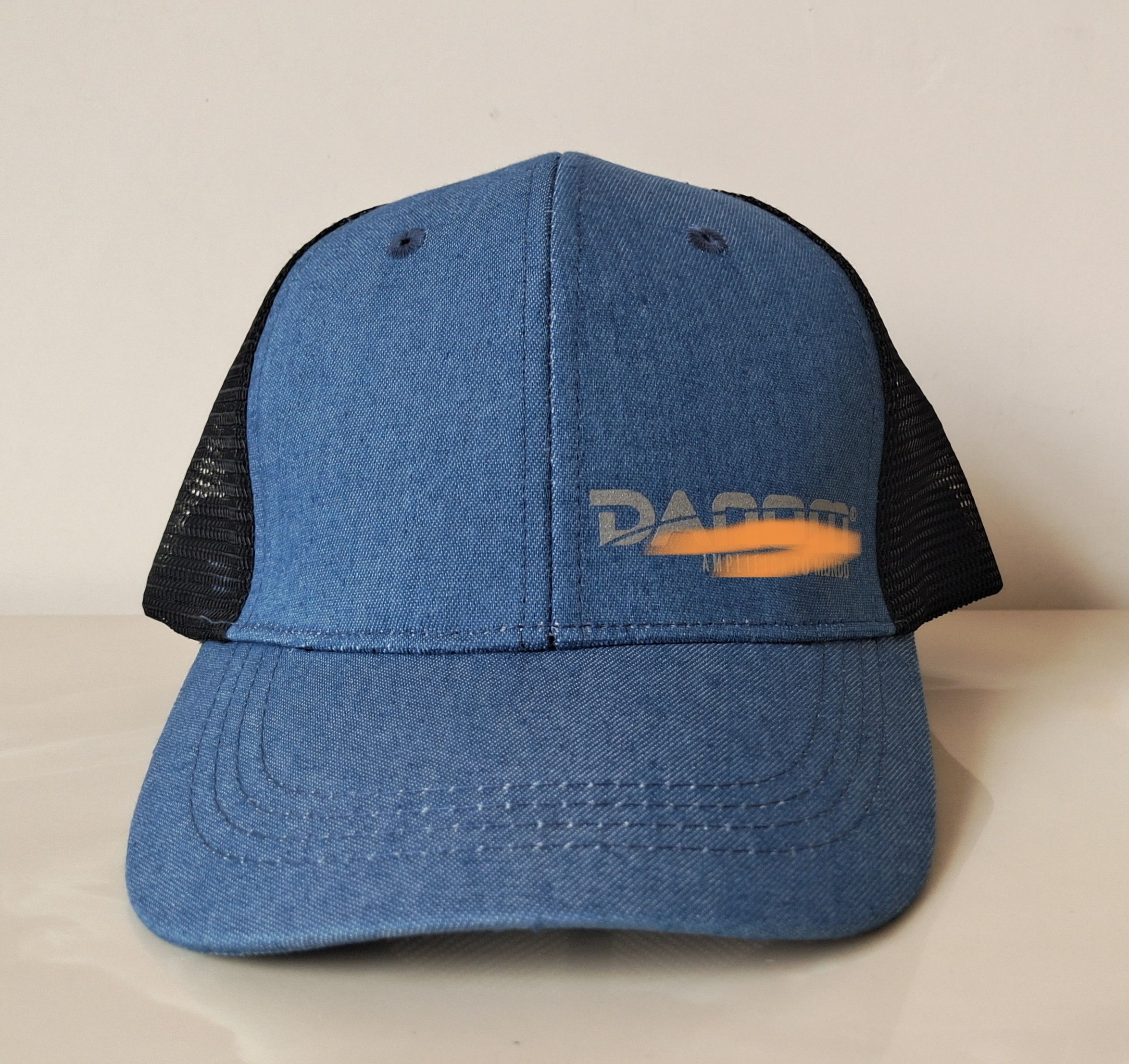 Denim Baseball Cap with Silk Screen Printing and Snapback Closure
