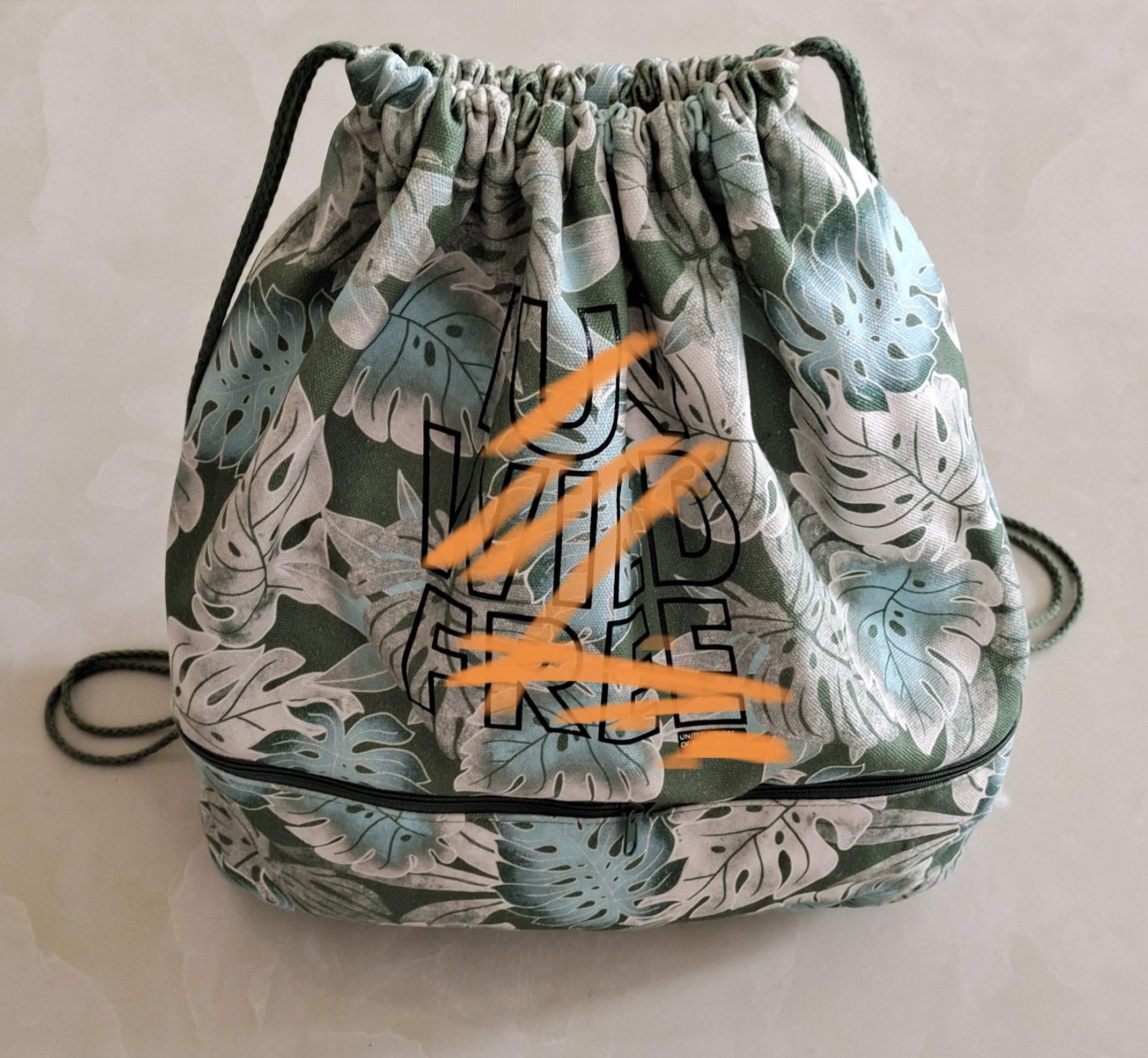 Drawstring Backpack with Shoe Compartment