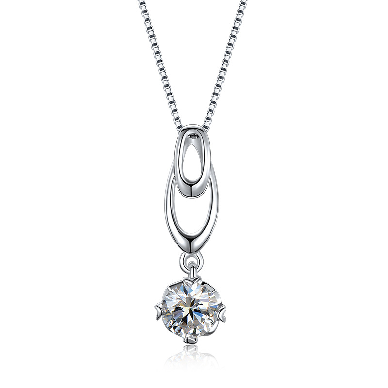 925 Sterling Silver Luxury Zirconia Pendant Necklace