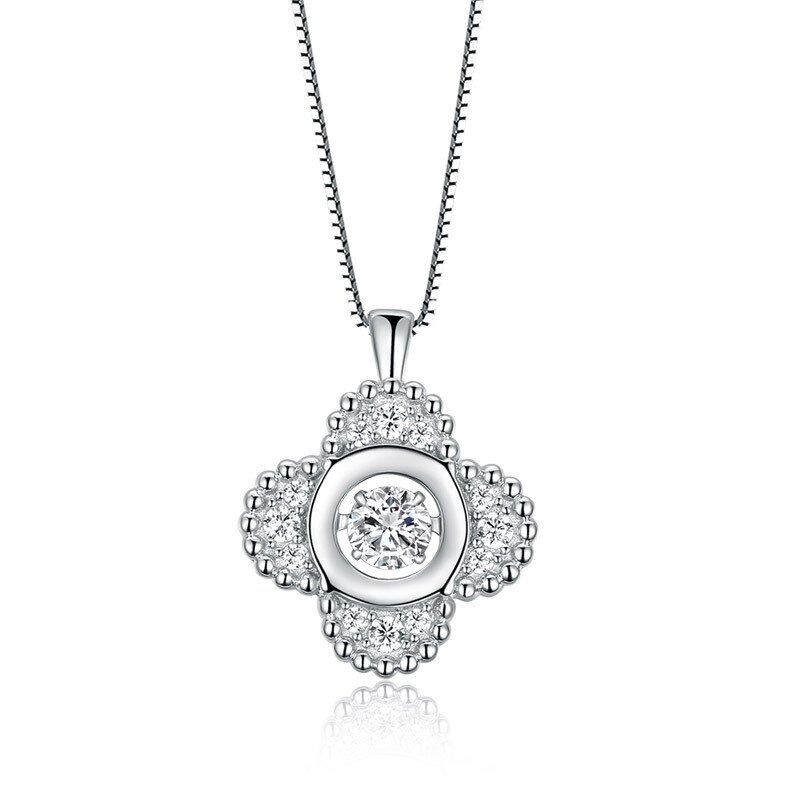 S925 Sterling Silver Four-Leaf Clover Pendant Necklace