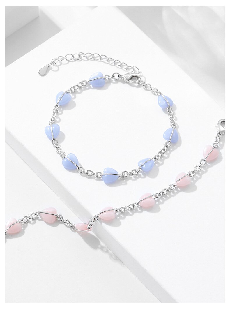 Korean Gold Plated Mori Fashion Heart Bracelet