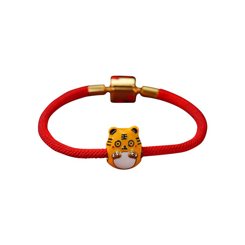 Red Rope Parent-Child Sterling Silver Transfer Bead Zodiac Bracelet