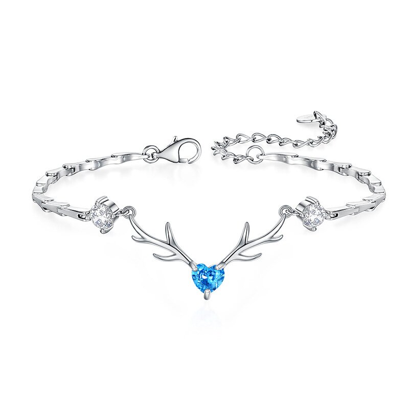 S925 Sterling Silver Bracelet with Deer Charm