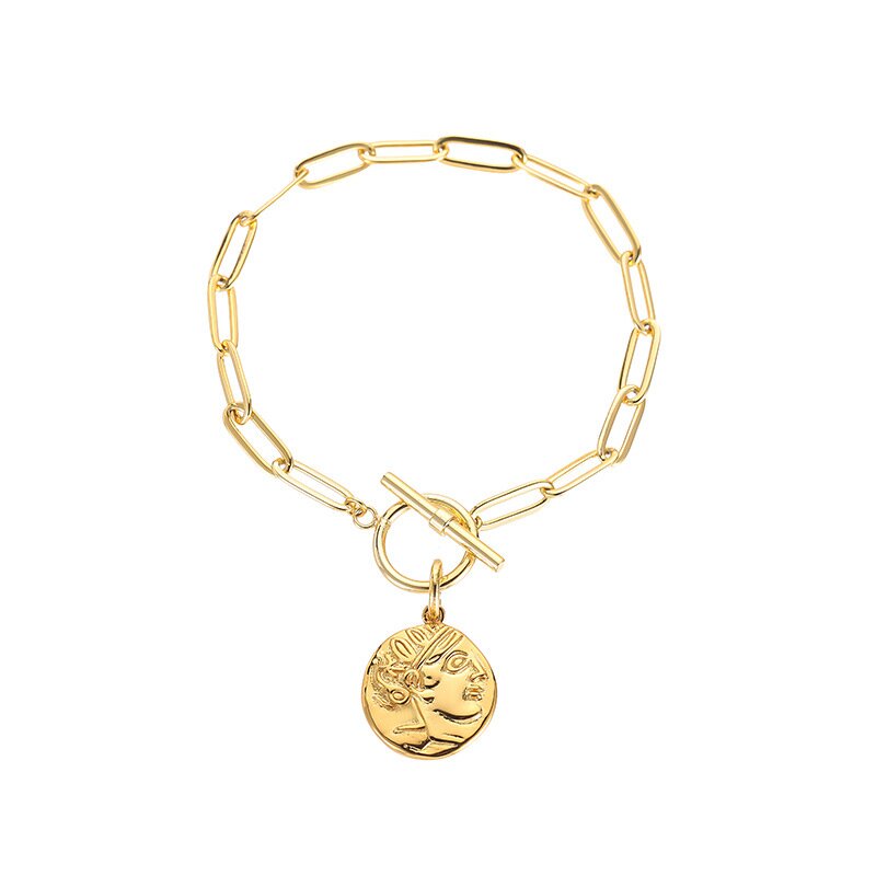 American Gold Hip Hop Metal Chain Bracelet