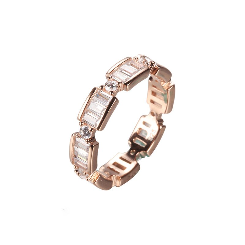 18K Plated Zircon Inset Retro Ring