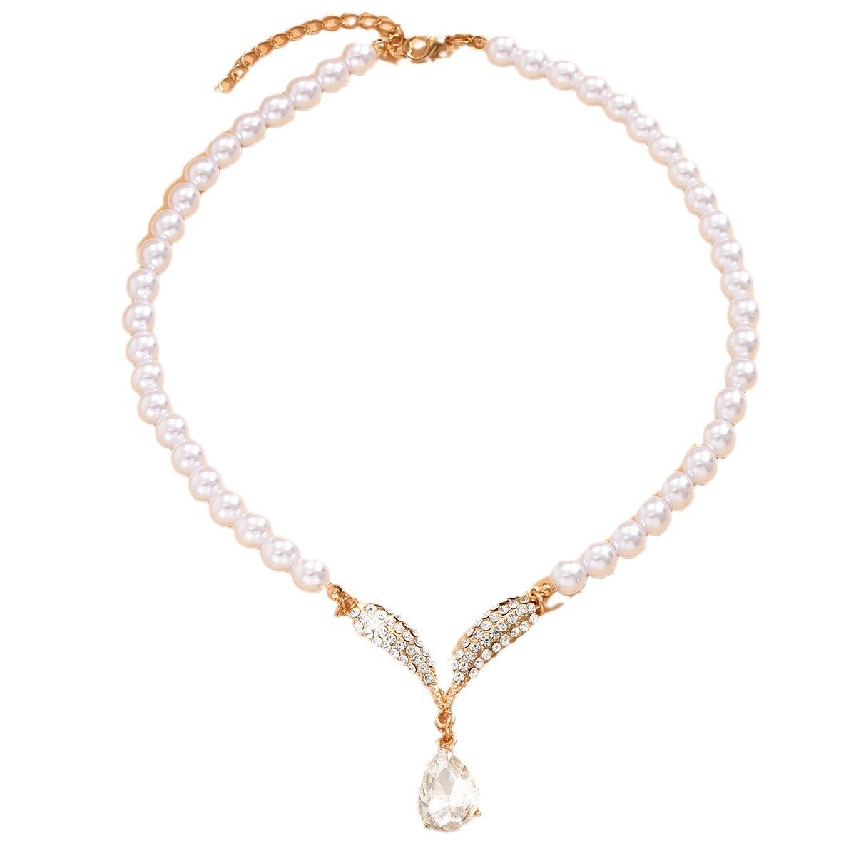 Fashion Korean Imitation Pearl Necklace and Earrings Set