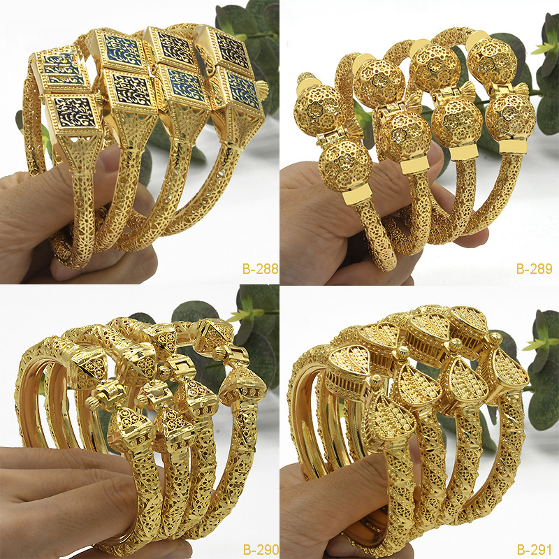 24K Simulated Square Bow Adjustable Opening Jewelry Bracelet