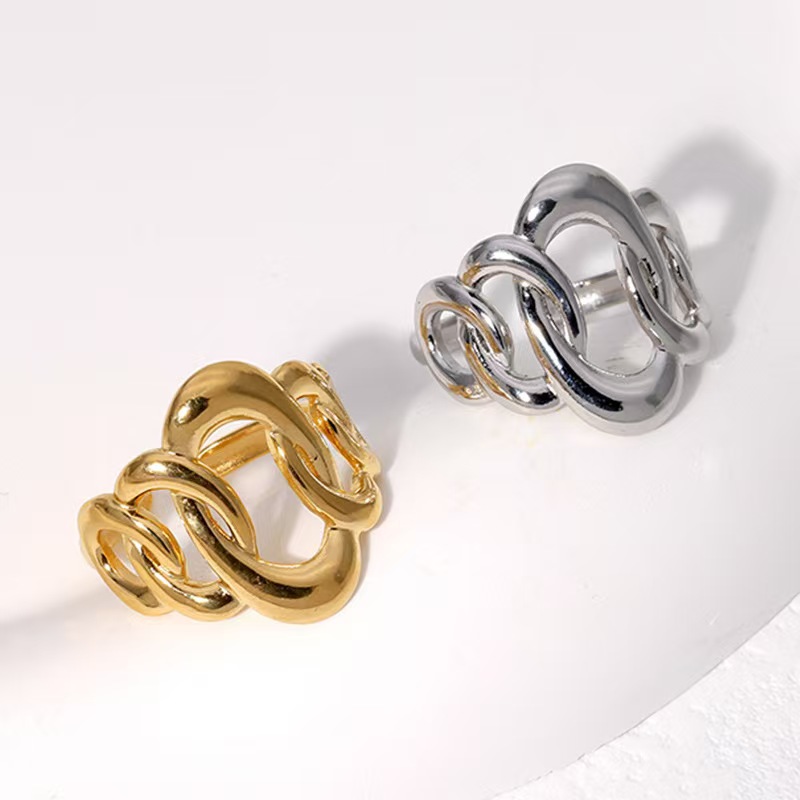 Geometric Irregular Stainless Steel Ring