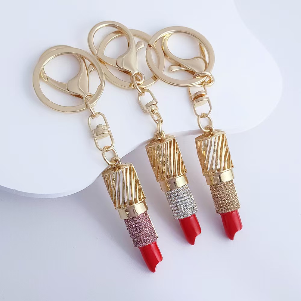 European and American Fashion Simulation Hollow Lipstick Keychain