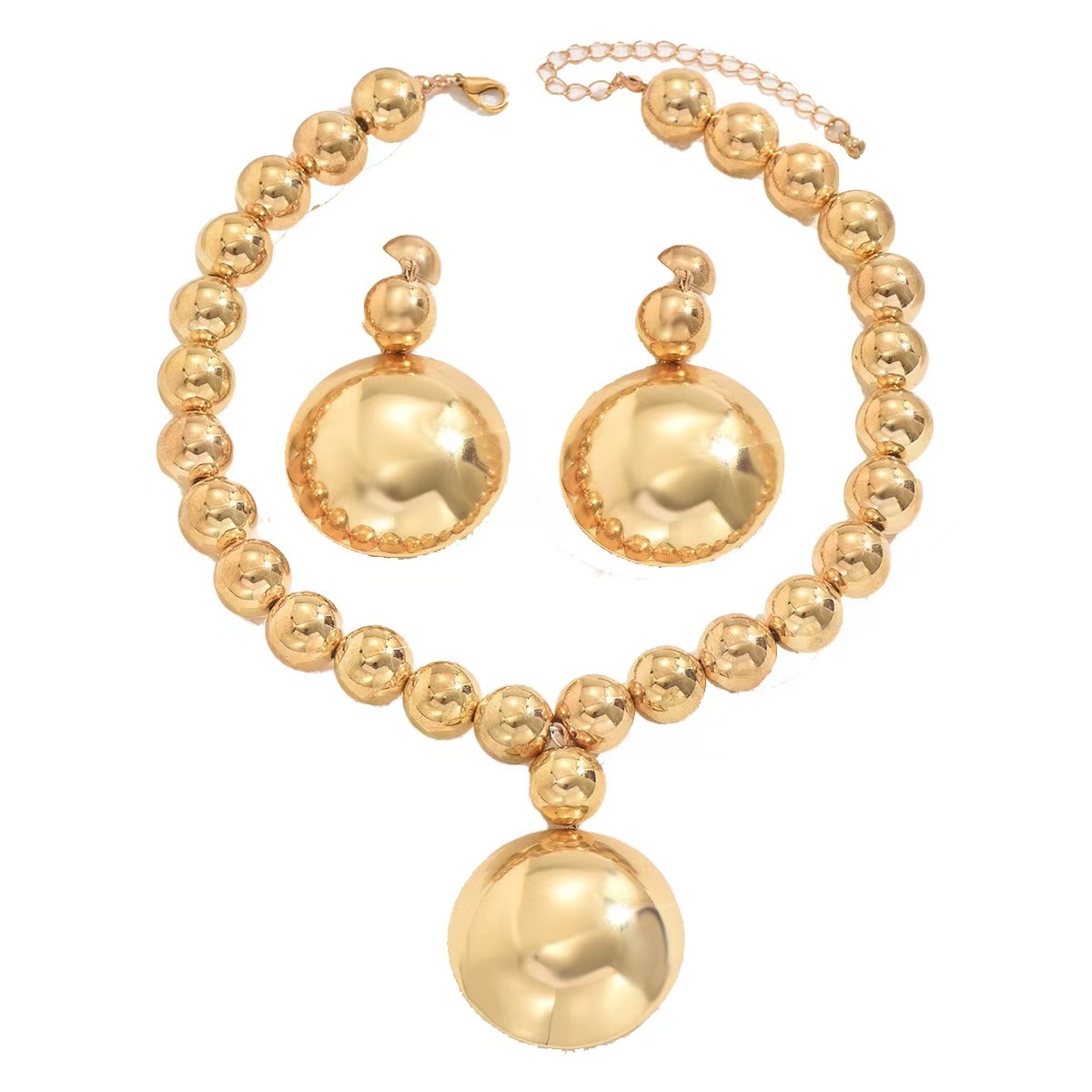 European and American fashionable personalized metal bead necklace