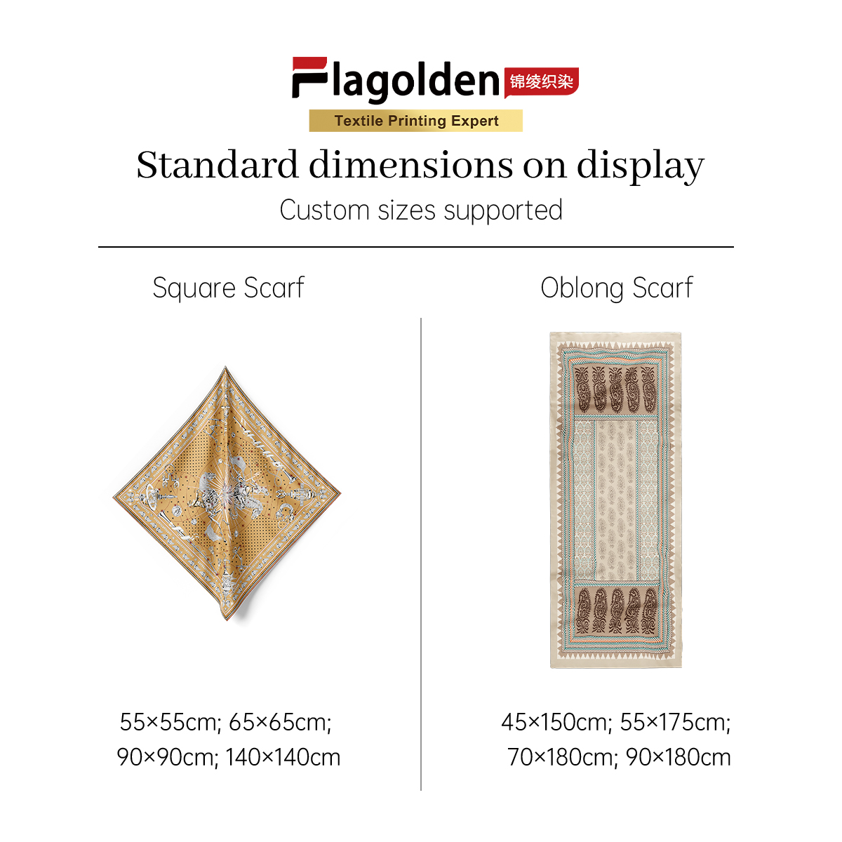 Flagolden Custom Printed Square Silk Scarves