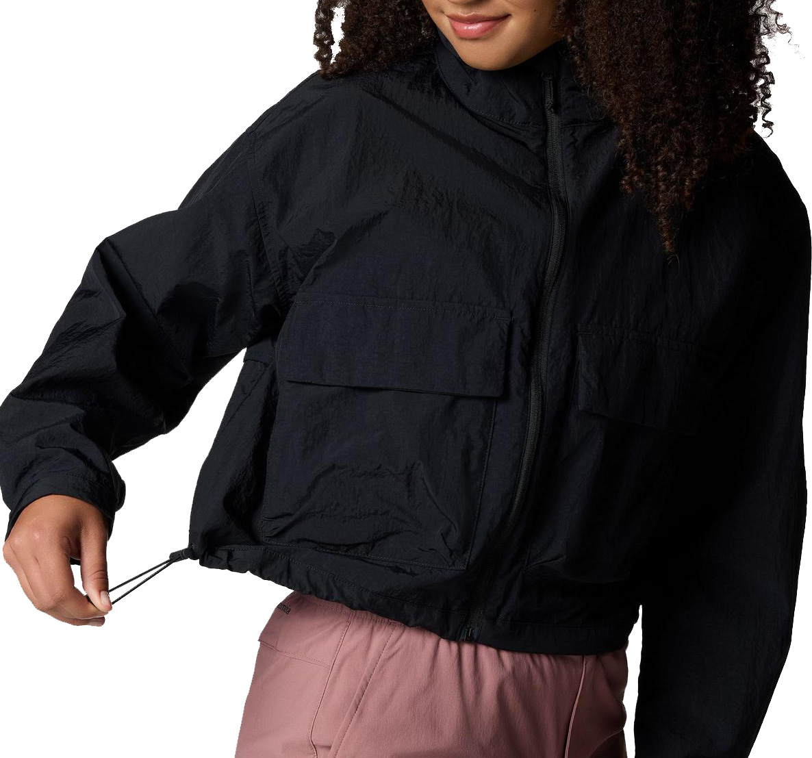 Women's Cropped Cargo Windbreaker Jacket
