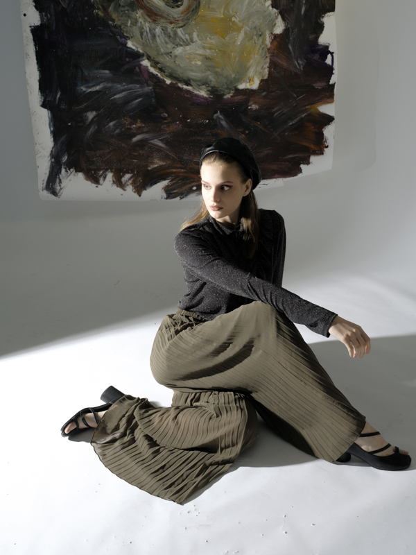 Sweater and Pleated Skirt Set