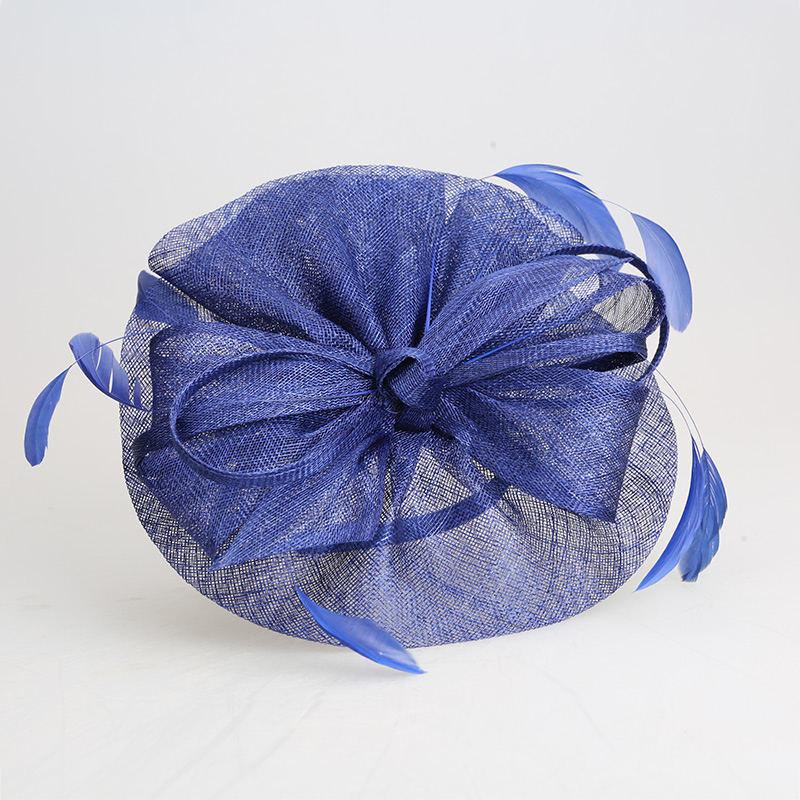 Sinamay Headwear with Bowknot and Feather Decoration