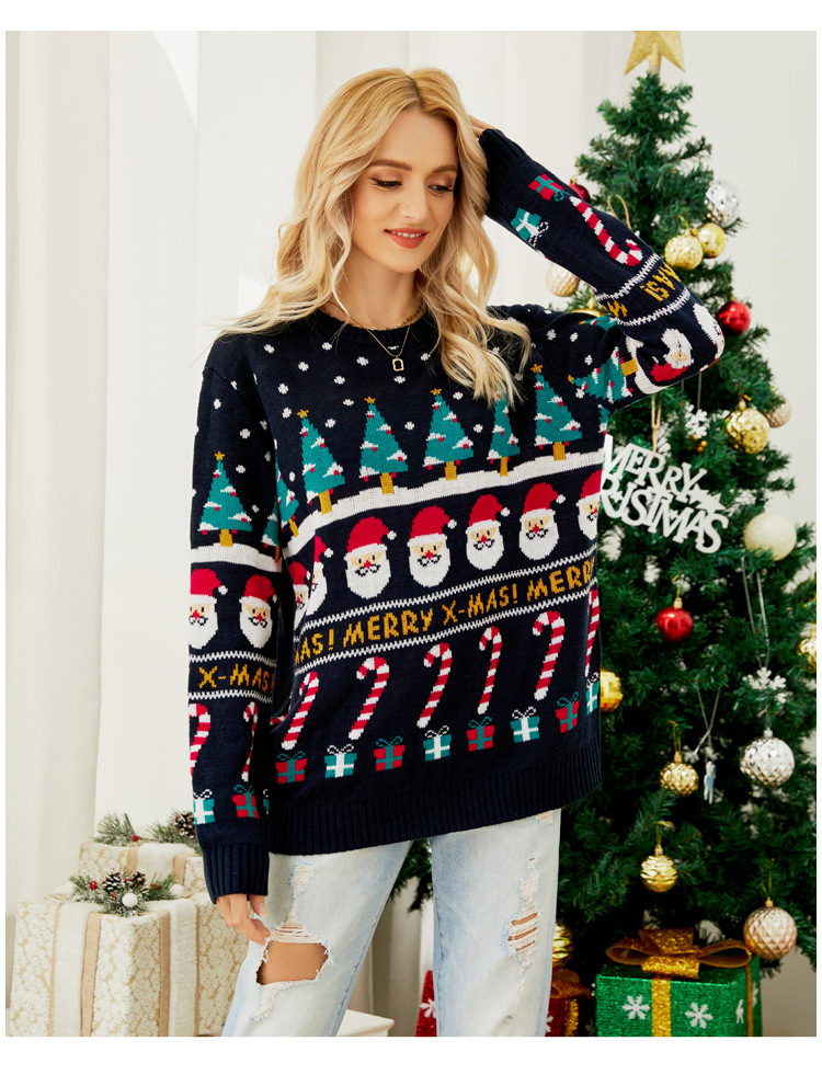 Father Christmas Woolen Crochet Pullover Sweater